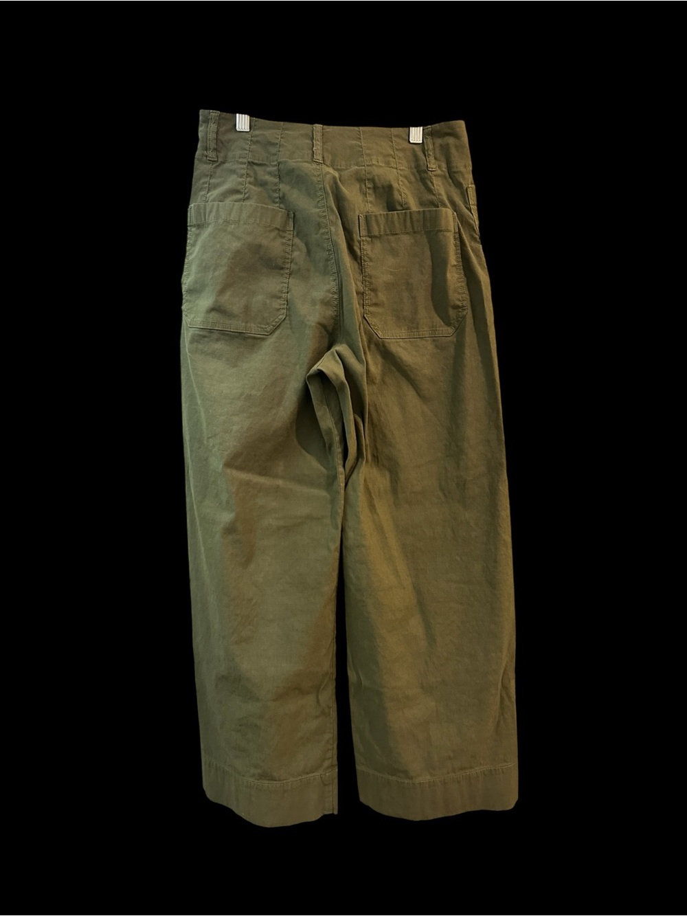 Maeve Anthropologie Colette Pant Sz 28 Green Wide Leg Cropped Stretch Utility - Picture 3 of 10